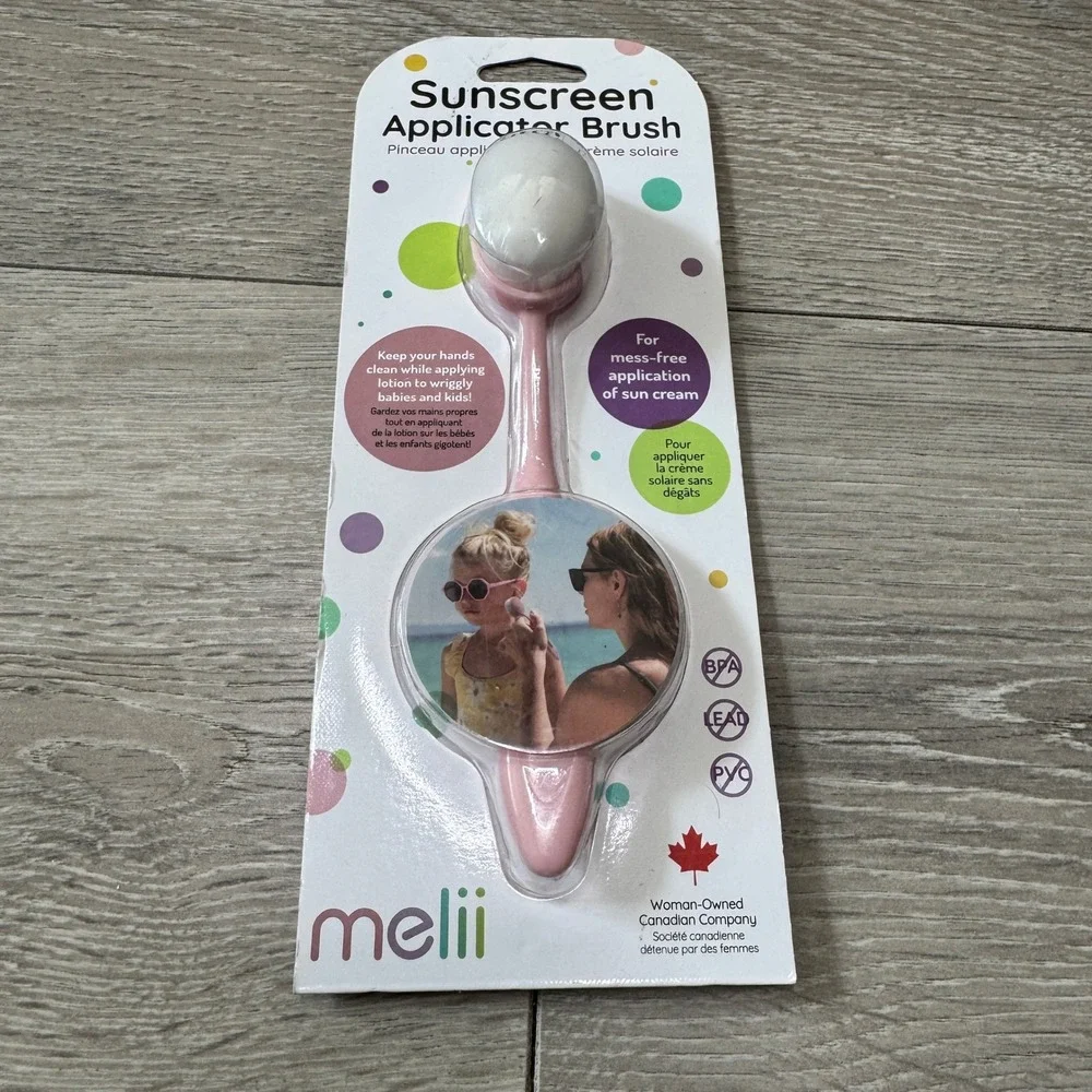 NIP Melii Sunscreen Applicator Brush Pink Mess-Free Sun Cream Tool for Kids Baby